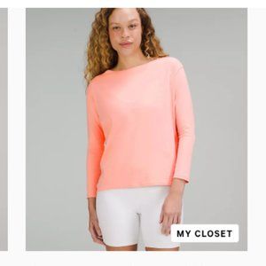 Lululemon Back in Action Long Sleeve Shirt *Nulu Dew Pink Size 4